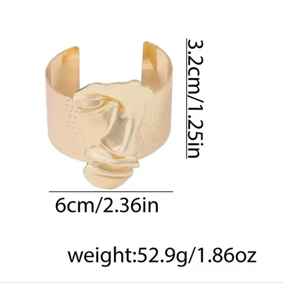 Zara Gold color Hammered Cuff Bracelet - Picture 2 of 2